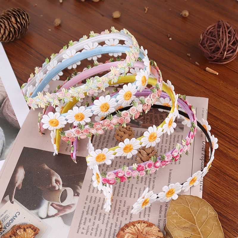 Boho Chic Daisy Girls Headbands Women Solid Embroidery Flower Hair Bands Candy Chrysanthemum Headwear Hair Accessories V251022