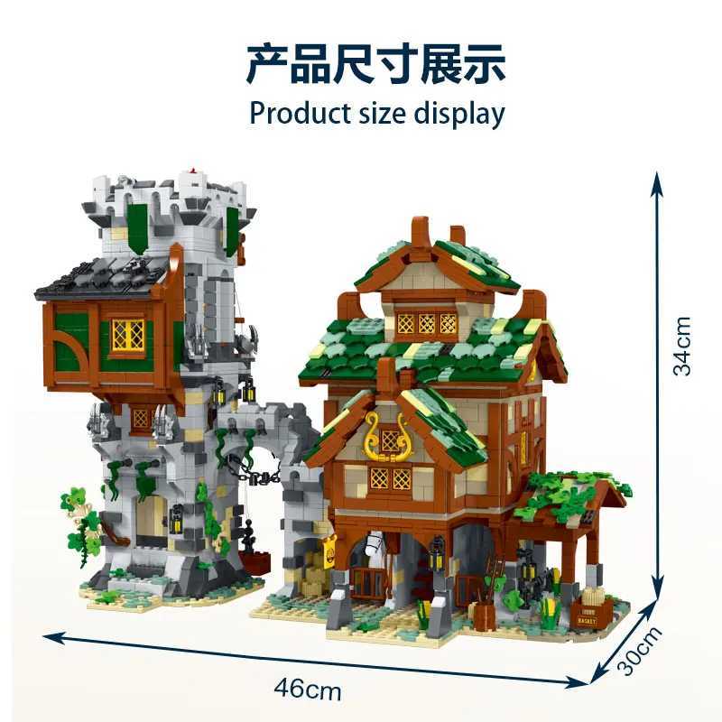 MOC83831 Middle Ages Guard Tower Building Blocks Bricks Model Streetview Modular City Architecture Sets Kids Toys Boys Gifts J251022