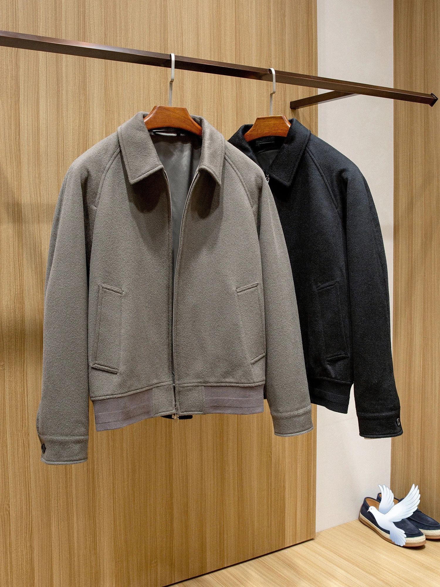 Mens Cashmere Wool Blend Jacket Italian Old Money Style HighQuality Business Casual Lapel Coat for Men 251015