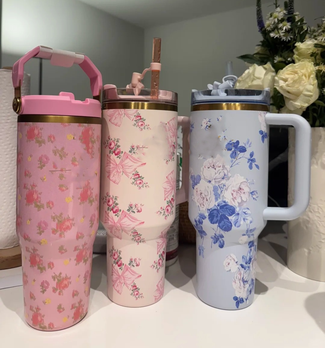 US Warehouse 40oz Water Bottle Tumblers With Bow Cap Cups Christmas Limited Mug Gift Wicked Green Water Bottle 3 Days Delivery