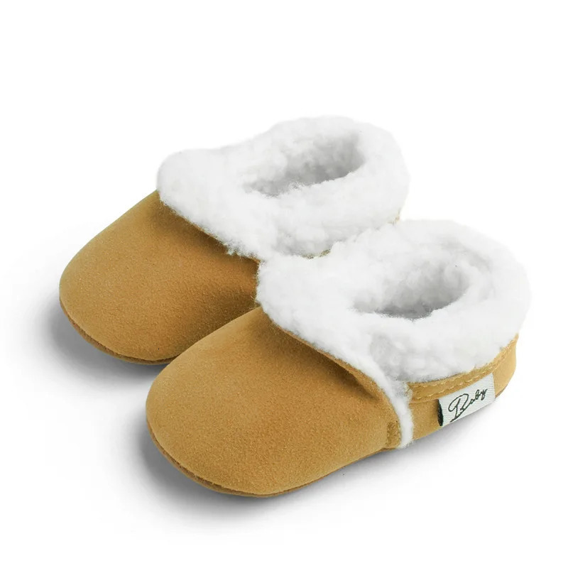 018M Baby First Walkers Fleece Bootie Warm Autumn Boys Girls Soft Slippers Winter Infant Kids Shoes 251022