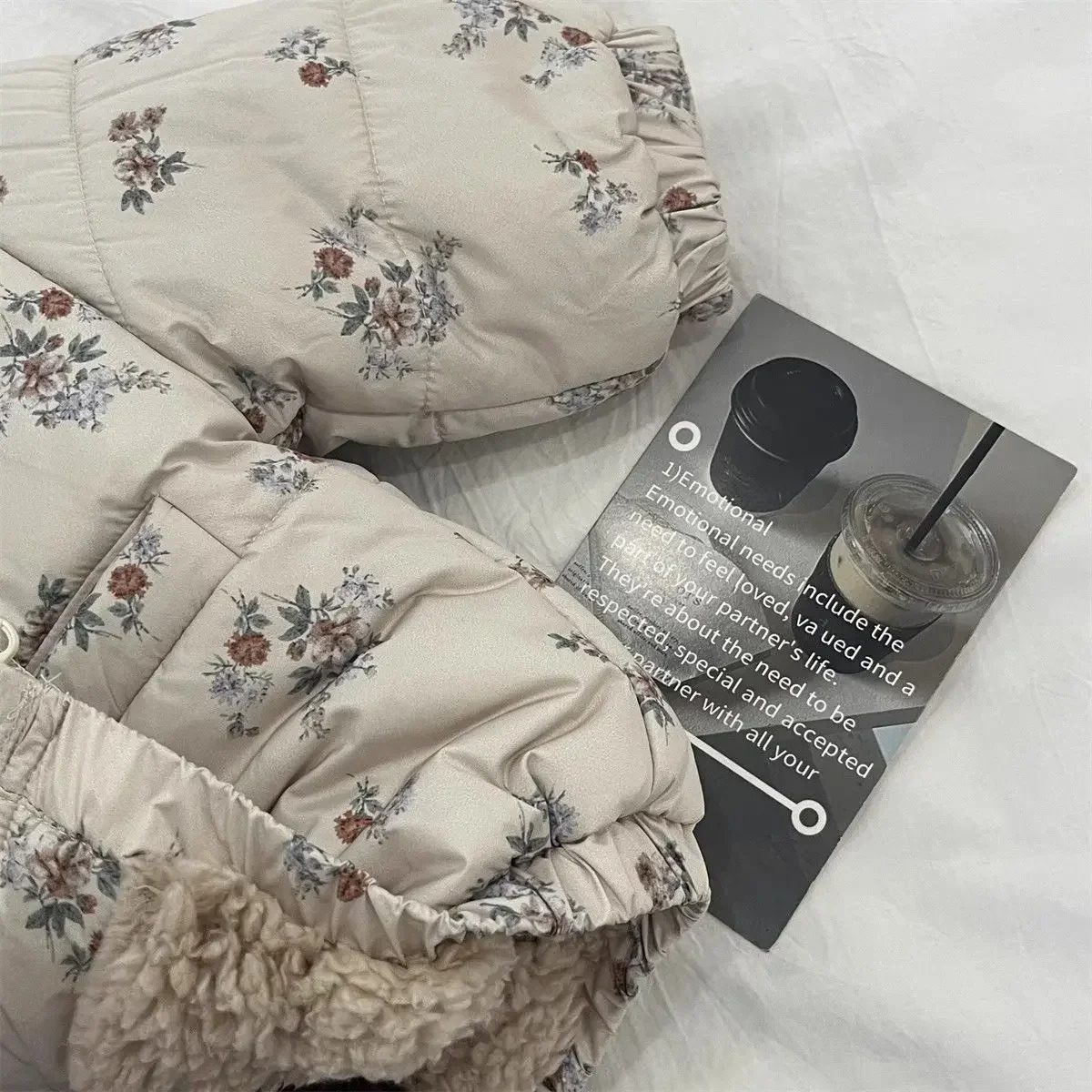 Winter Toddler Girl Parkas Cotton Padded Floral Print Long Sleeve Baby Girls Outerwear Coat Loose Thicken Warm Kid Girl Snowsuit 251021