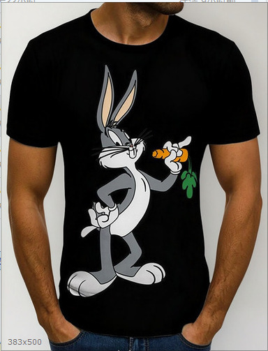 Europe and the United States European size American anime cartoon printing pattern cotton short sleeve T-shirt - TT8741