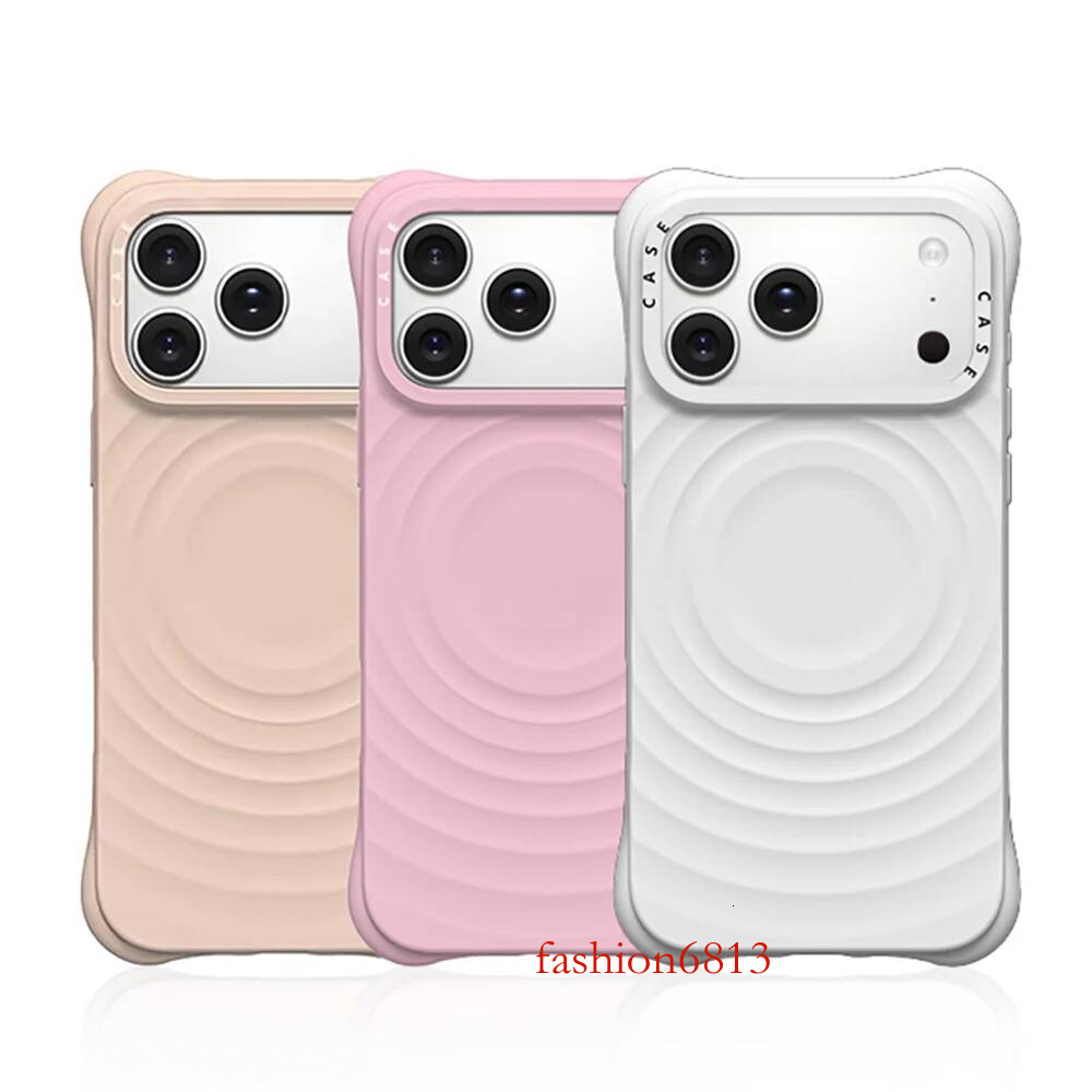 Ripple Silicone Engraved Letters MagSafe Phone Case for iPhone 17 Pro Max 17Pro Magnetic Wireless Charging Anti-fall Cover