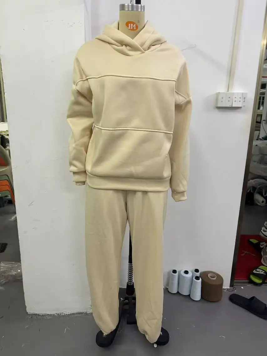 Autumn Winter Women Two Piece Set Tracksuits Set Oversize HoodiesSweatpants Warm Suits Pullover Sweatshirts Pants 2 Piece Set 251010