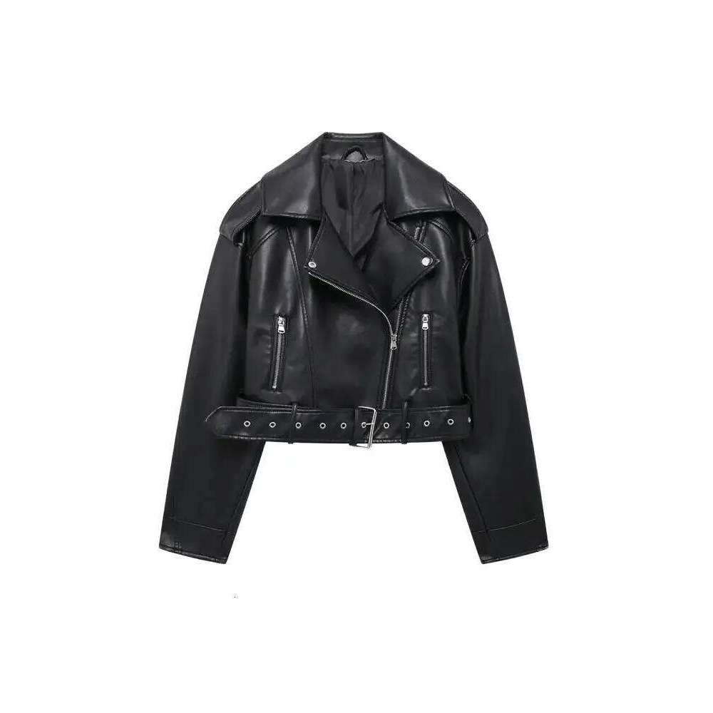 Faux Leather Moto & Biker Jacket for Women, Long Sleeve Coat, Front Zipper, Female Outerwear, Chic Tops, Fashion