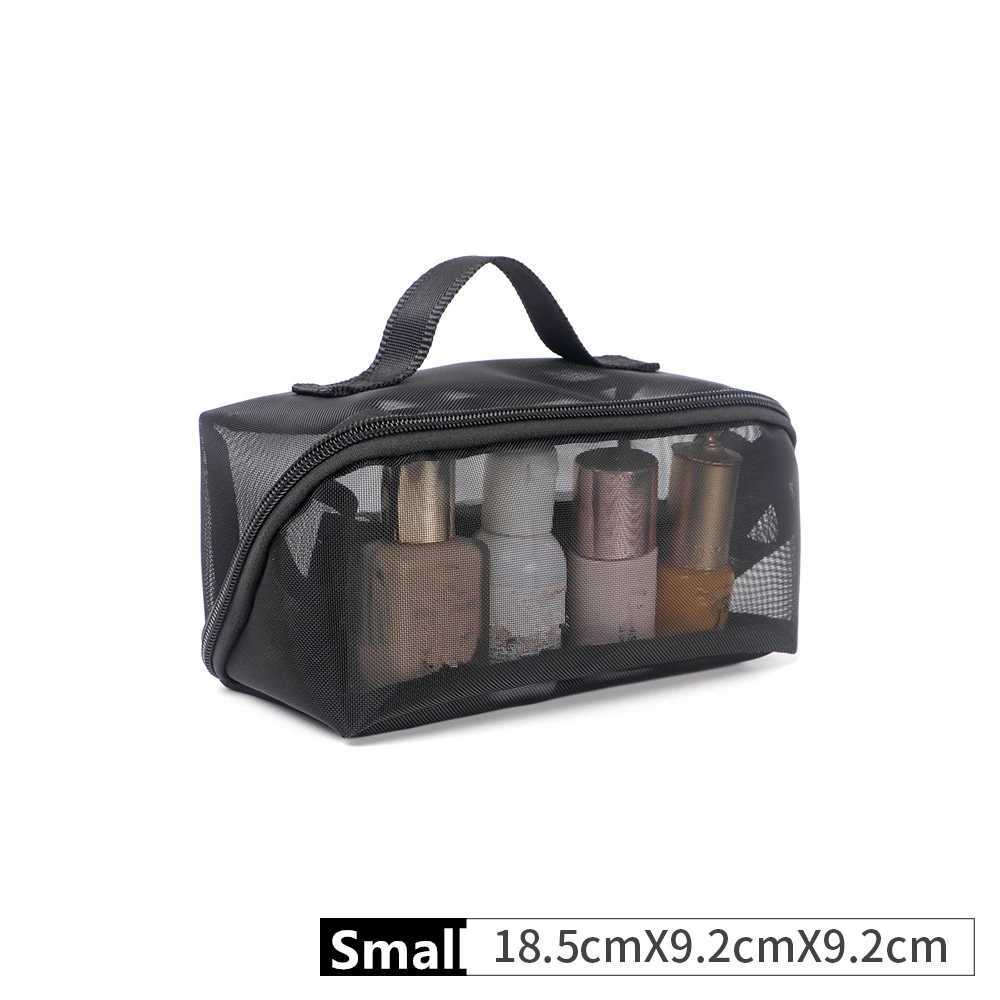 Breathable Mesh Cosmetic Bag Large Transparent Makeup Organizer for Travel Portable Toilet Wash Bag Multifunction Clear PouchW251021