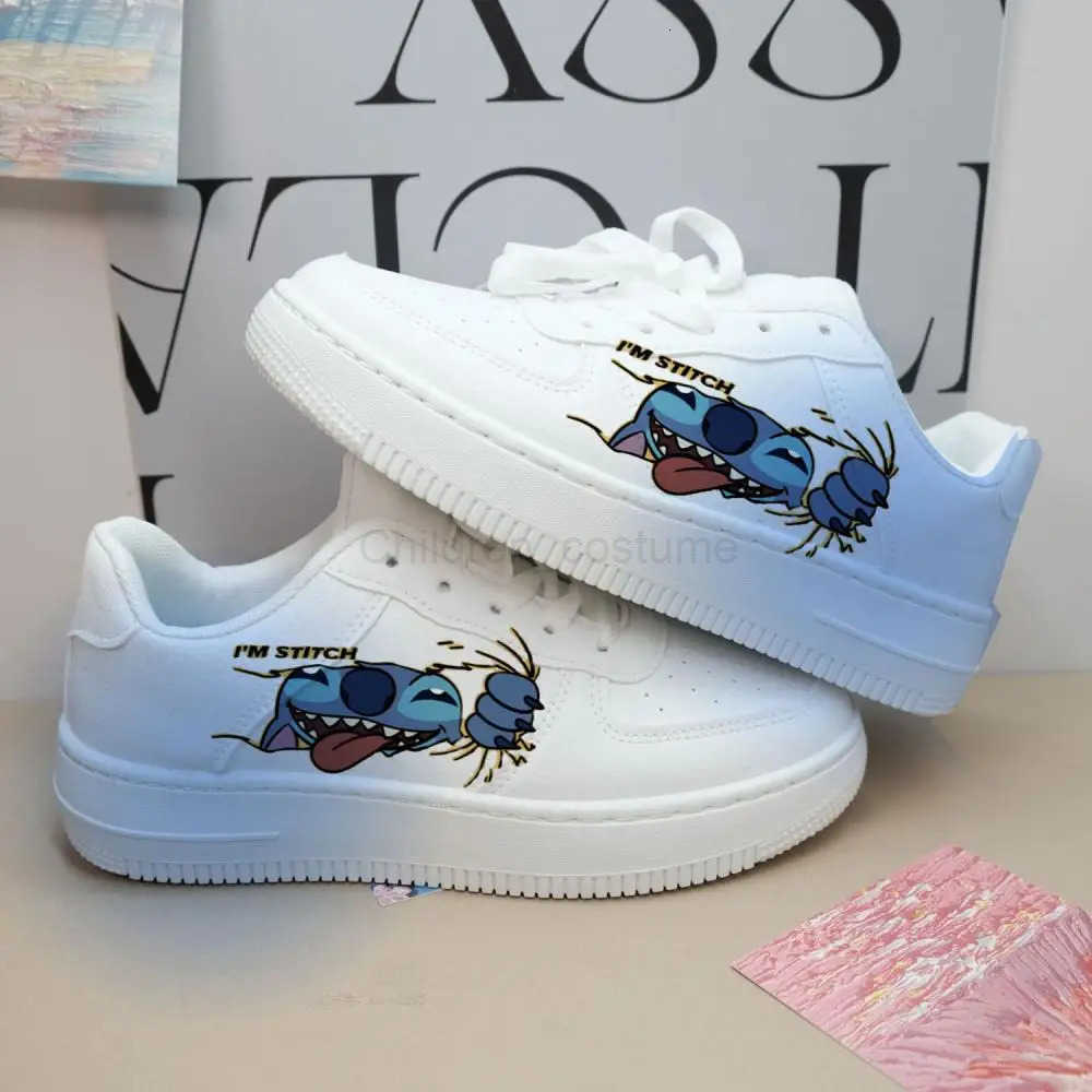Disney kawaii Stitch Angel Skate Shoes Cartoon Anime Lightweight Casual Fashion LowTop Board Shoes for Breathable White Shoes H251022