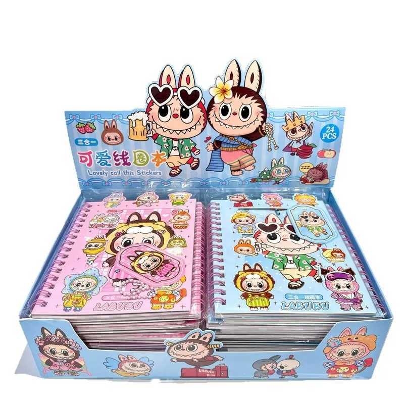 24pcs 1box Cartoon Cute Labu Booklet Coil Book Sticker Combination Book 27 Material Books ChildrenS Diy Booklet Material Gift J251022