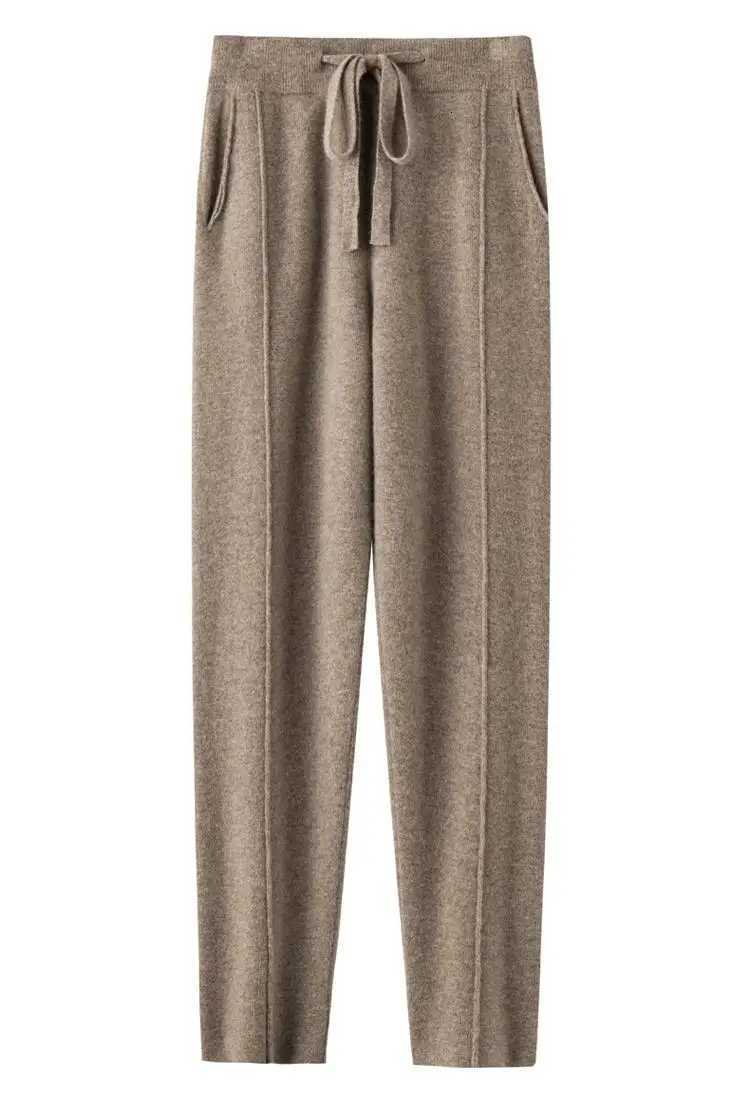 2024 Cashmere Pants Womens Wear Thin Harlan Pants Wool Knitted Radish Pants Autumn and Winter Loose GrandmaT251022