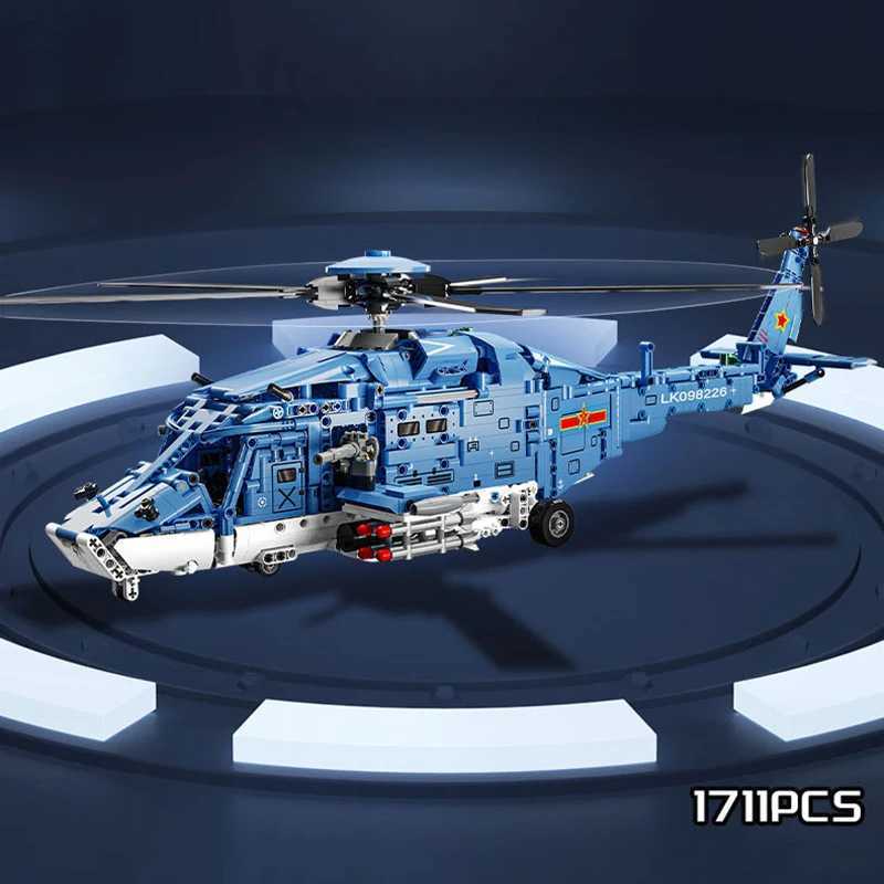 1711pcs Attack Helicopter Building Blocks Set Army Plane Military Fighter Model Kit Assembly Bricks Kids DIY Toys Holiday Gifts J251022