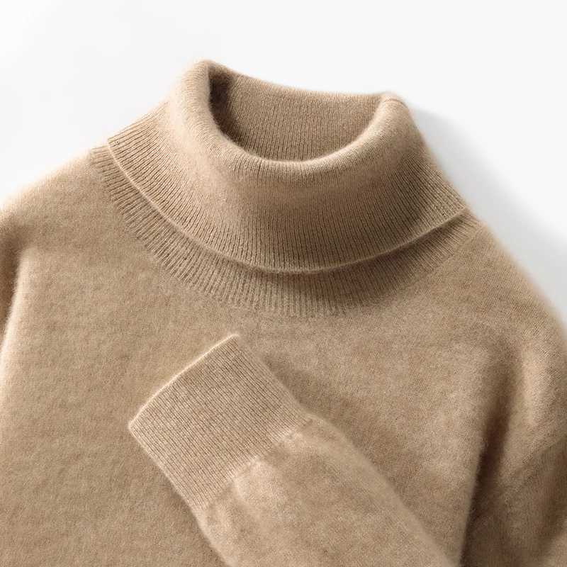 FallWinter 12Needle Flat Lapel 100 Pure Wool Mens Long Sleeve Pullover Knitted Bottoming Shirt InsideXJ251022