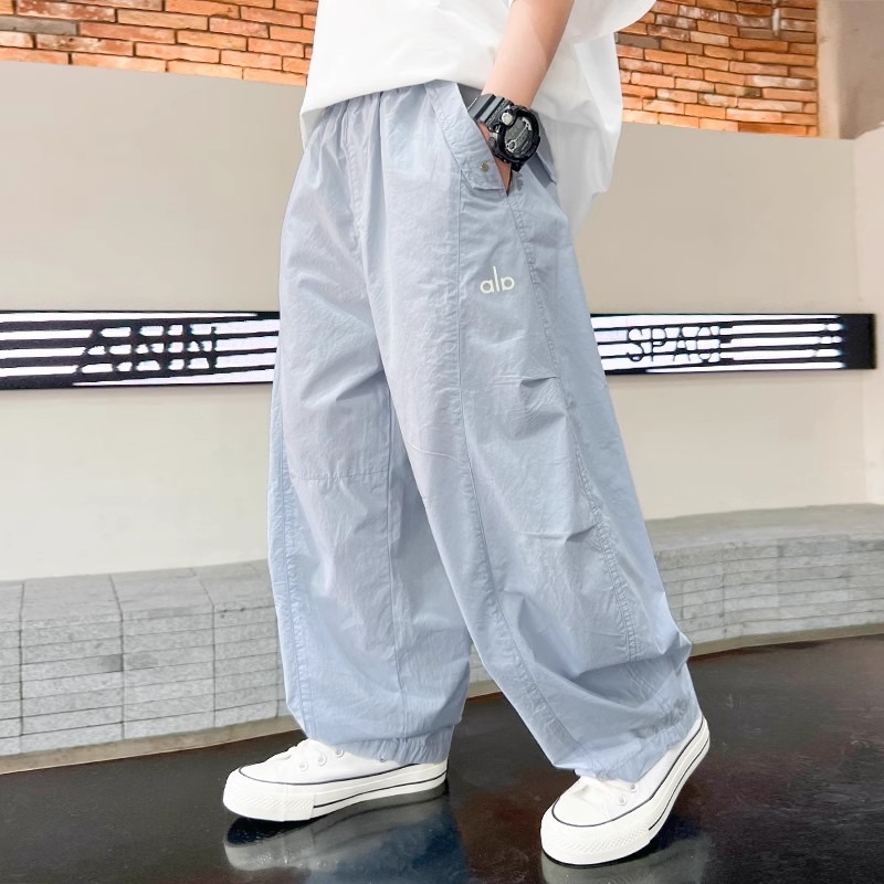 kids pants designer Boys Letter Print Cargo Pants, 2025 New Summer Lightweight Long Pants, Mosquito Repellent Bug Proof Pants for Teen Boys