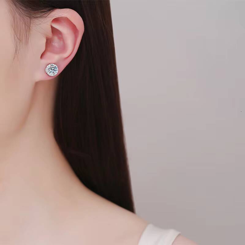 moissanite earrings S925 Sterling Silver Moissanite Diamond EarFree Magnetic Cure Earrings