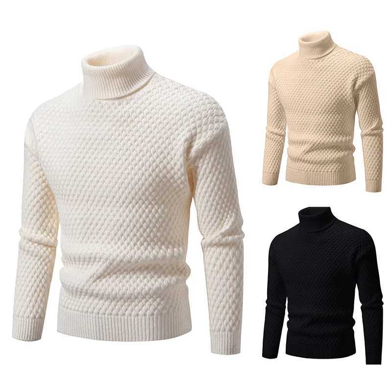 2025 Autumn Winter Turtleneck Sweater Men Slim Fit Knit Pullovers Fashion Warm Casual knitted Sweater Mens Long Sleeve PulloversXJ251022