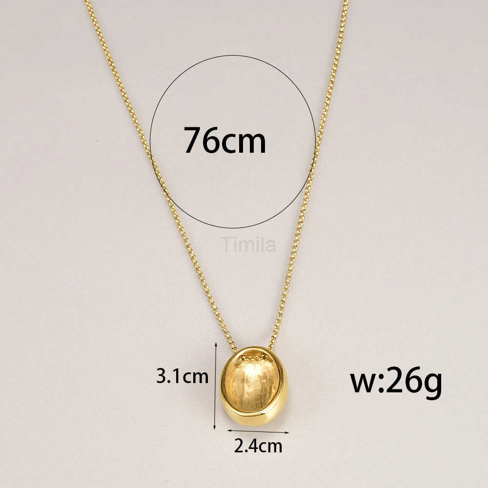 L248 Water Drop Geometric Personality Minimalist Light Luxury Sweater Chain Necklace Stainless Steel Jewelry U251022