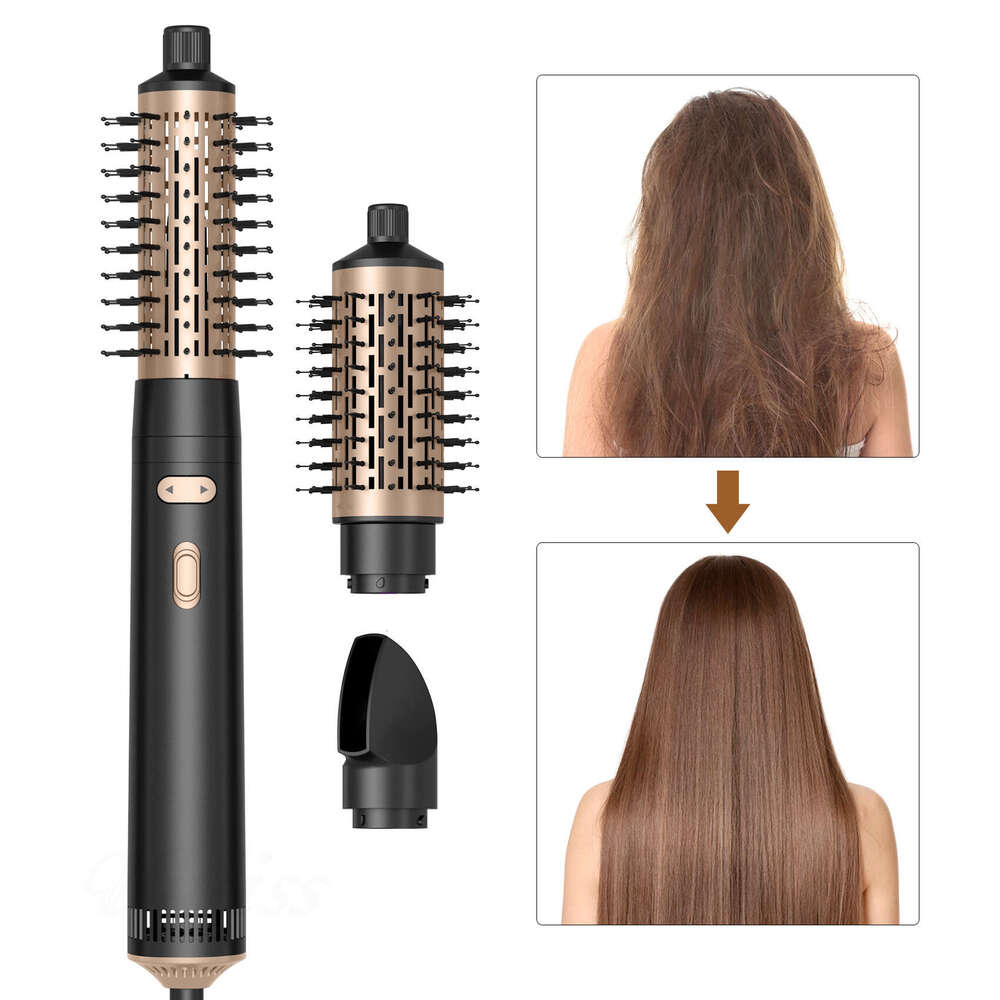 Well Known Brand Designer Rotating High Power Low Speed Wiredrawing Hot Air Brush Net Red Travel Portable Curling Iron Hair Straightener Dryer