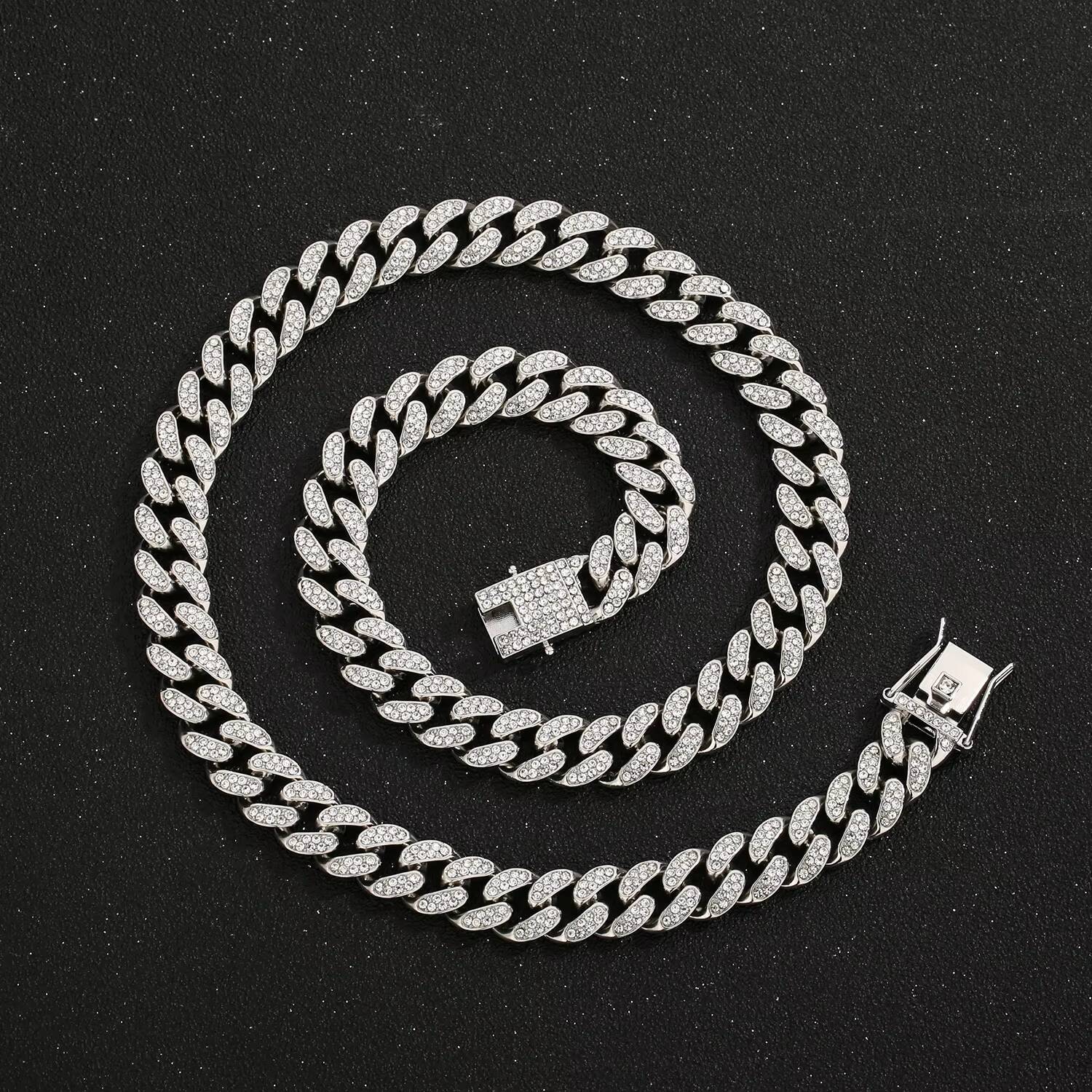 High Quality Cuban Hip Hop Jewelry VVS Moissanite Ice Out Cuban Chain Necklace Men Women Fashion Jewelry Suitable for Party