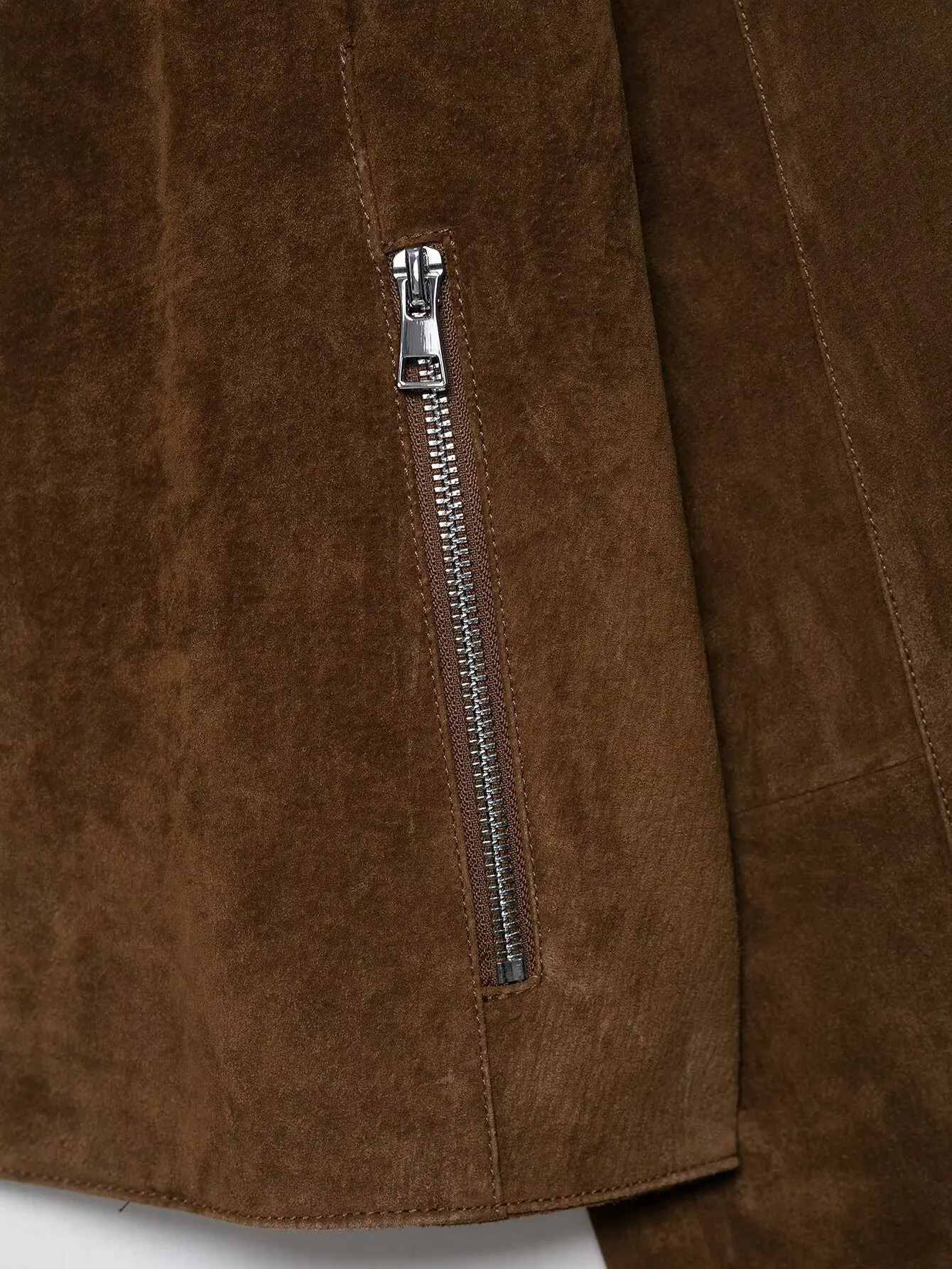 Fashion Womens Casual Suede Jackets Coat Female Zipper Long Sleeve Pockets Coats Winter Lady Commute Jacket Streetwear 251021