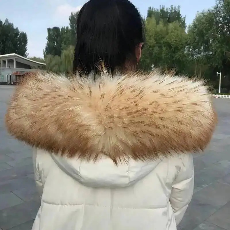 100 Real Fur Collar Warm Natural Raccoon Fur Scarf Women Genuine Fur Collar Scarves Large Fur Shawl Male Jacket Coat251029