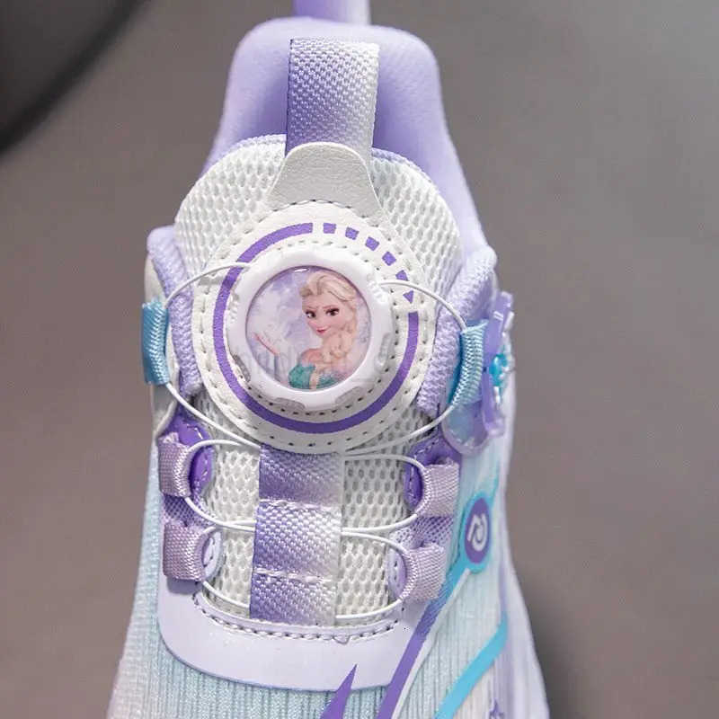 Disney Frozen Children Sneakers For Girls Shoes Princess Elsa Kids Running Leather Student Sports Purple Shoes Size 2738 H251022