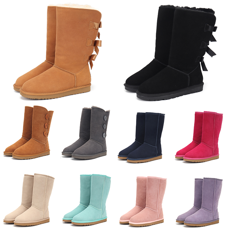 Designer Boot Women Snow Boot Winter Boots Knee High Boot with Bowtie