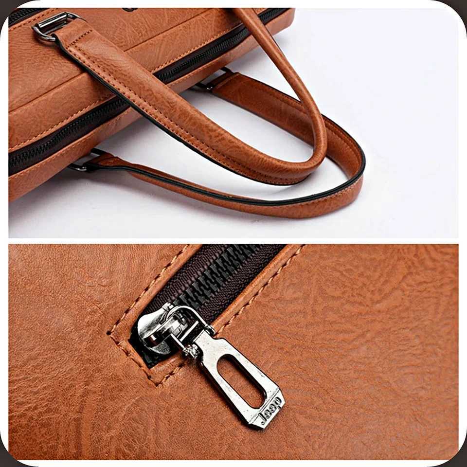 Leather Messenger Bag Multicompartment Laptop Crossbody Bag Business Handbag Genuine Leather Mens Briefcase For Tech Carrying W251022