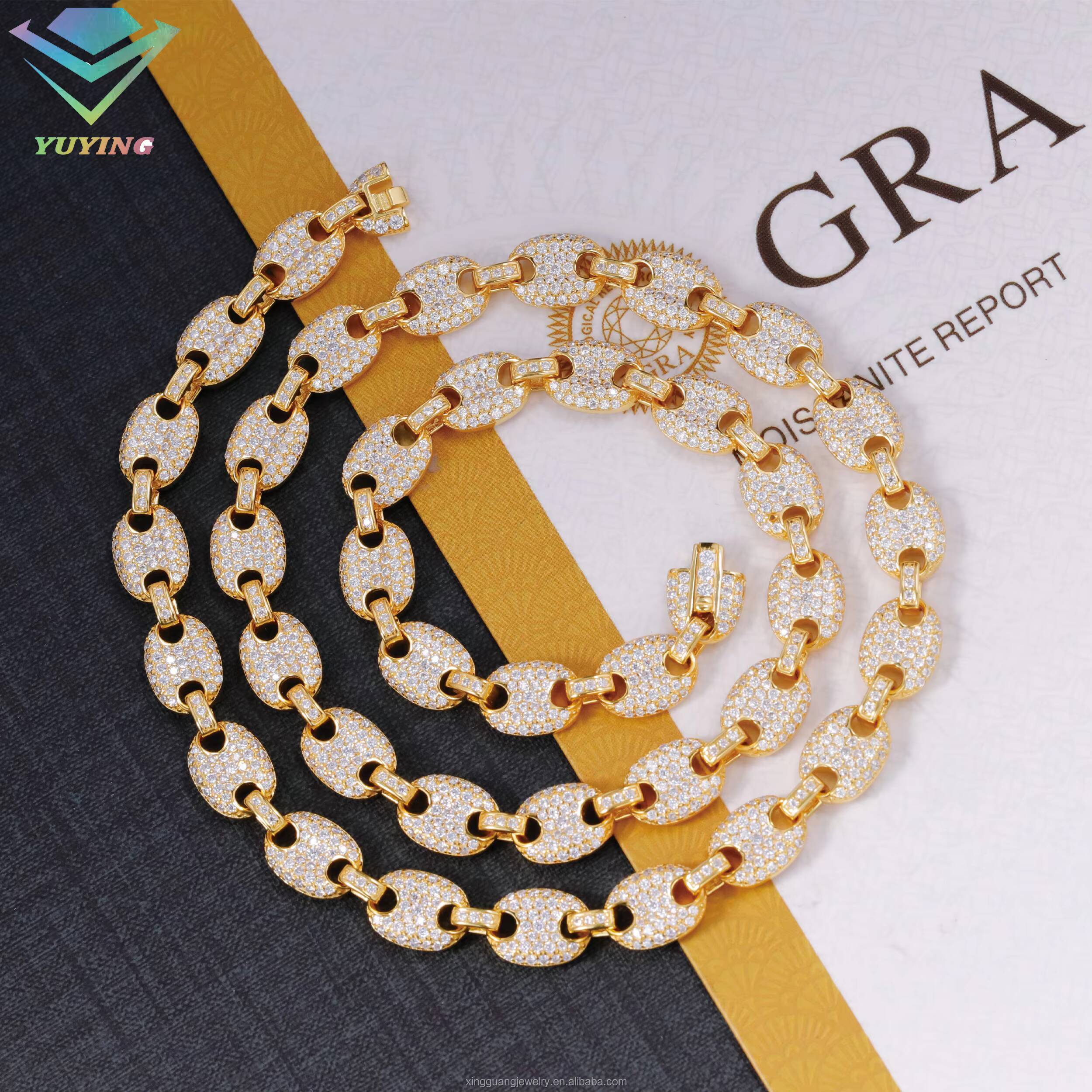 New Arrival boutique Iced Out Moissanite Pig Nose Cuban Lidynamic Chain 925 Silver 6mm 8mm Hip Hop Necklace Cuban Chain Jewelry for Men