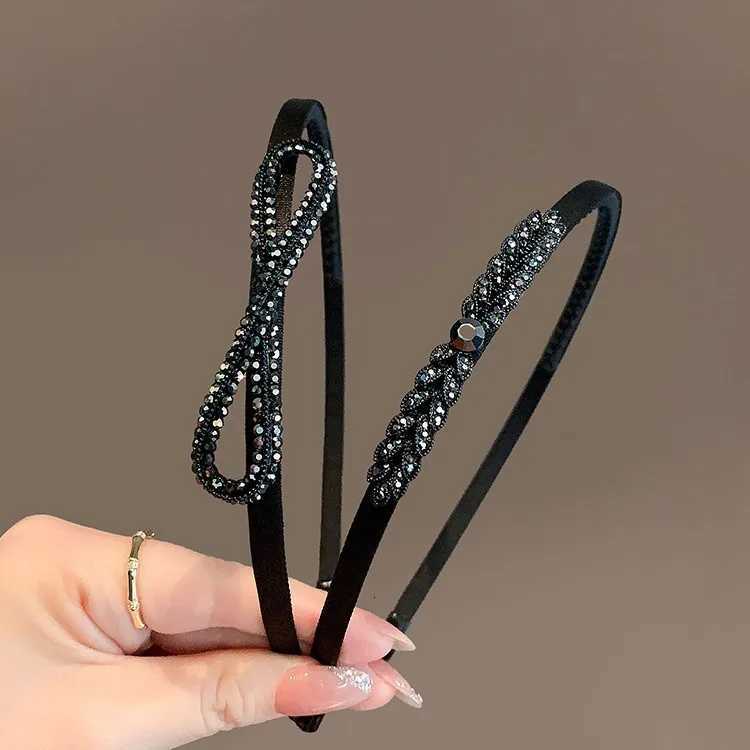 New in Korean style Hair bands accessories minimalist rhinestone bows hoop headband hair woman anti slip teeth girls headbands V251022