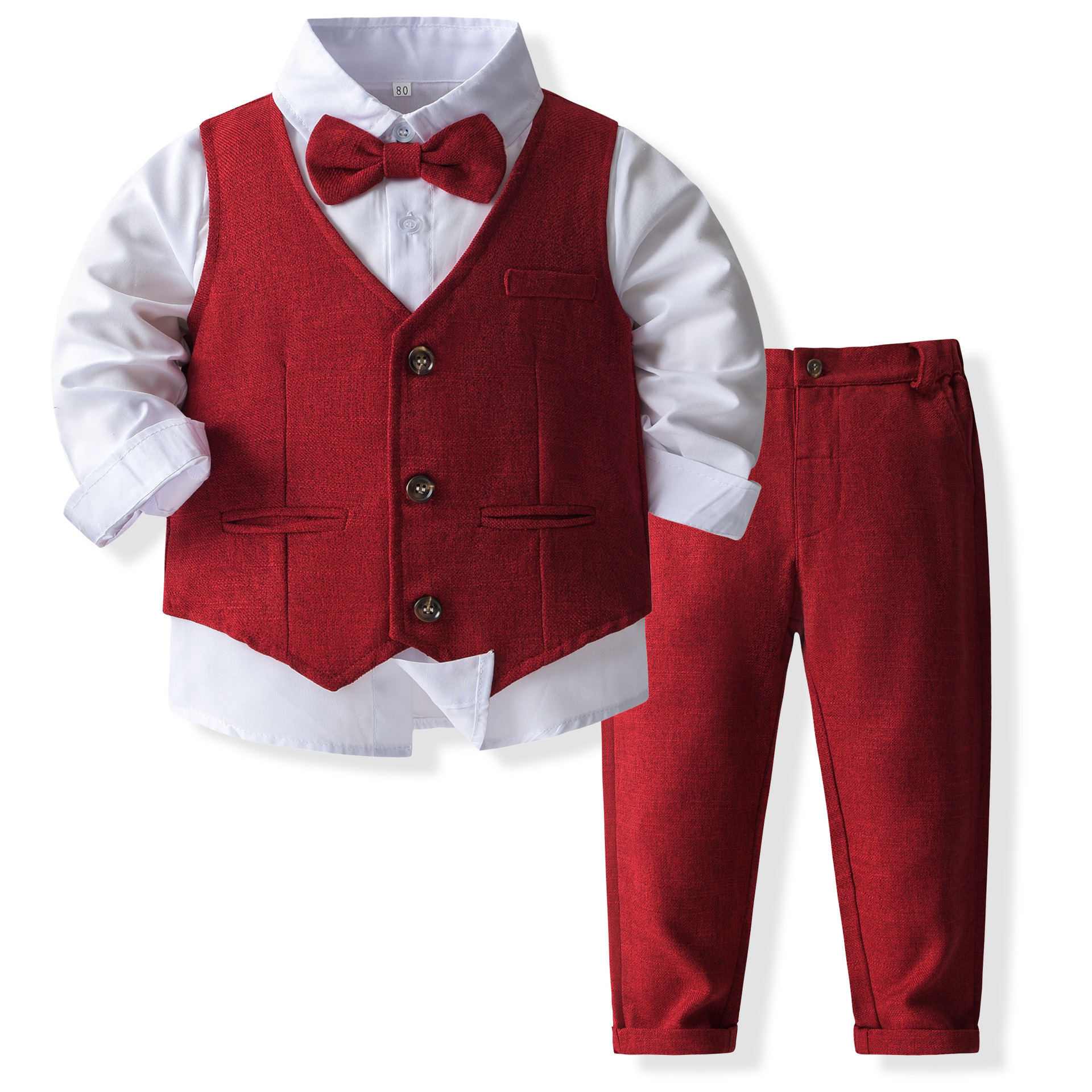 2025s New Spring & Autumn Boys' Formal Outfit Shirt Vest & Pants Set Toddler Baby Suit for Kids Free Shipping green blue Xmas dress