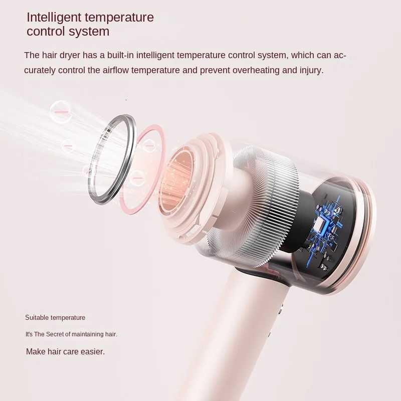 HighSpeed Household Hair Dryer Intelligent Temperature Control Moisturizing Ionic Air Cylinder 11W HighPower for Dormitory UseXJ251022