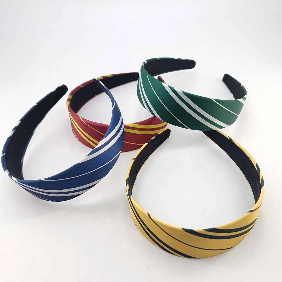 1PCS Magic College Wizard Slytherin Costume Cosplay Style Vintage Hair Hoop Striped Girls Silk Headband Accessories V251022
