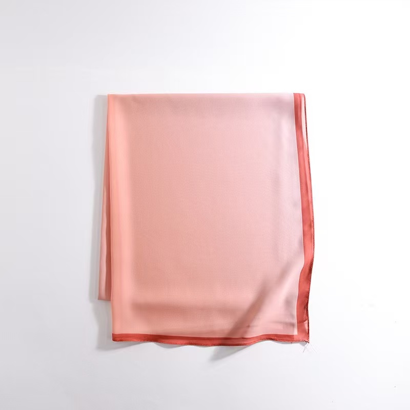 T2115 new pure color gradient color silk scarf ladies scarf spring and autumn thin scarf shawl