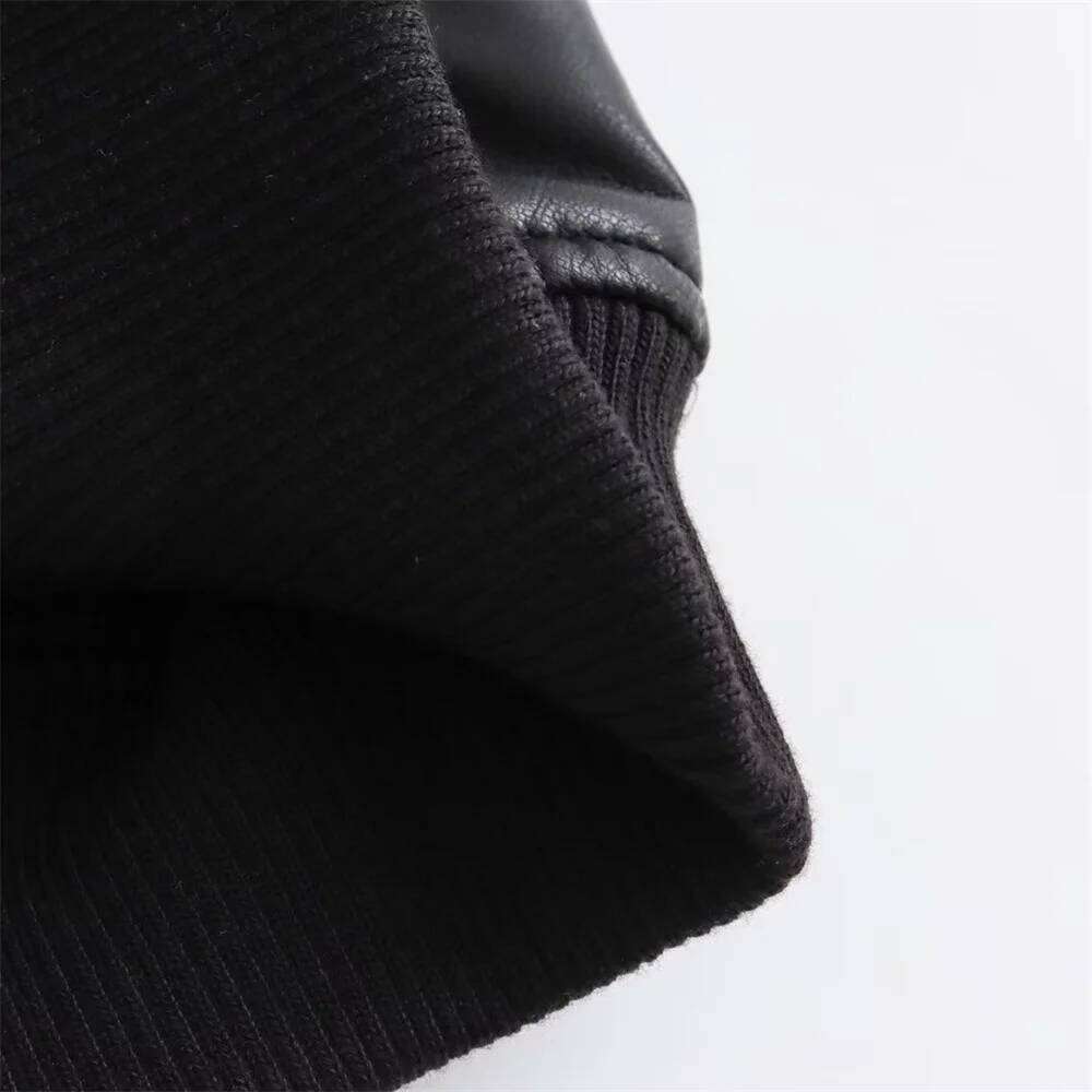 Autumn and Winter New Women's Fashion Versatile Short Motorcycle Faux Pilot Jacket Leather Coat