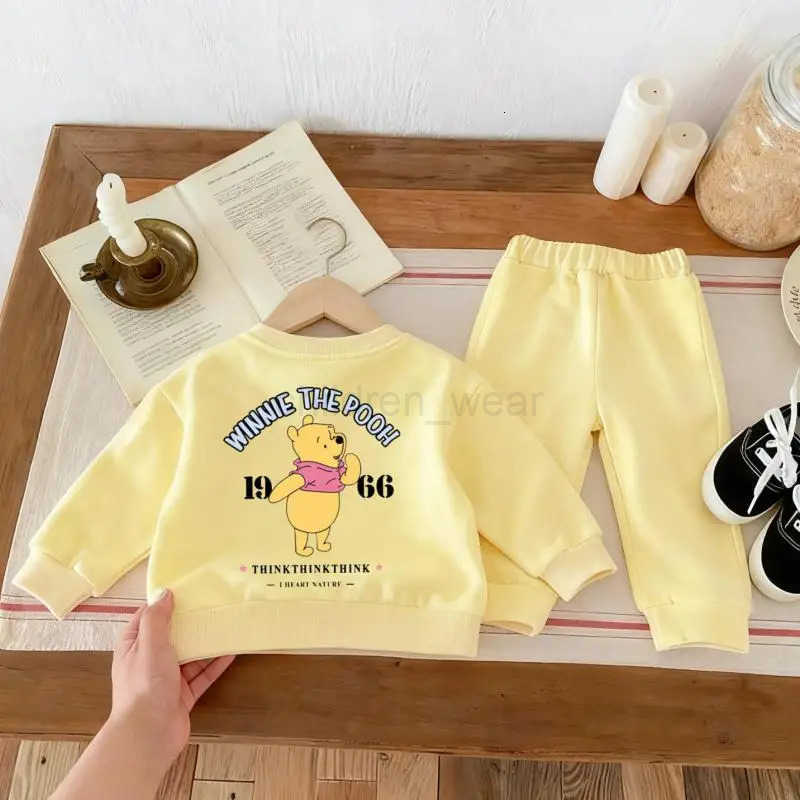 Disney Mickey Minnie Cute Baby Girl Boy Sweatshirt Set Spring Fall Fashion Crewneck Hoodie Pants Kids 2pcset Childrens Clothes NEW H251022