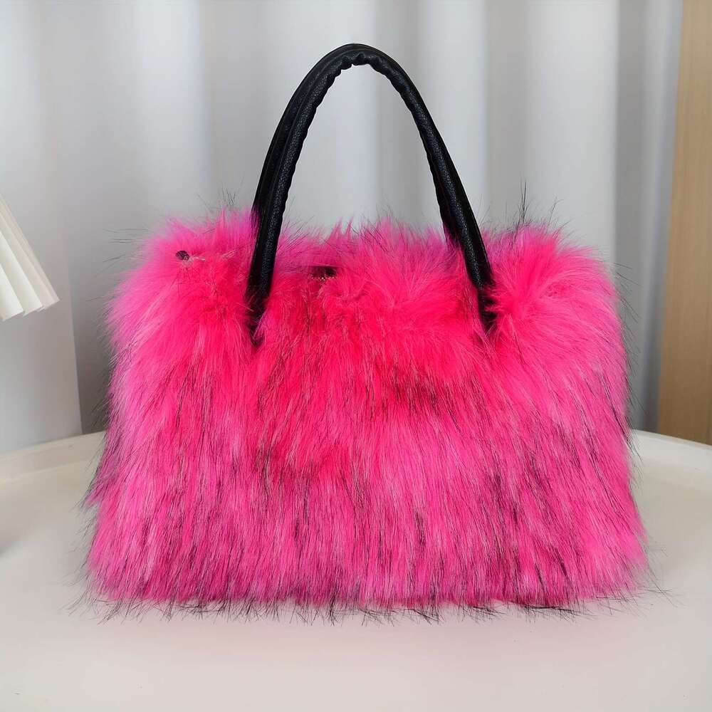 Women's Faux Mink Fur Plush Handbags, Available In Five Colors Ideal Gifts For Girlfriends Mothers High-End Fashionable Tote Crossbody Bags, And 