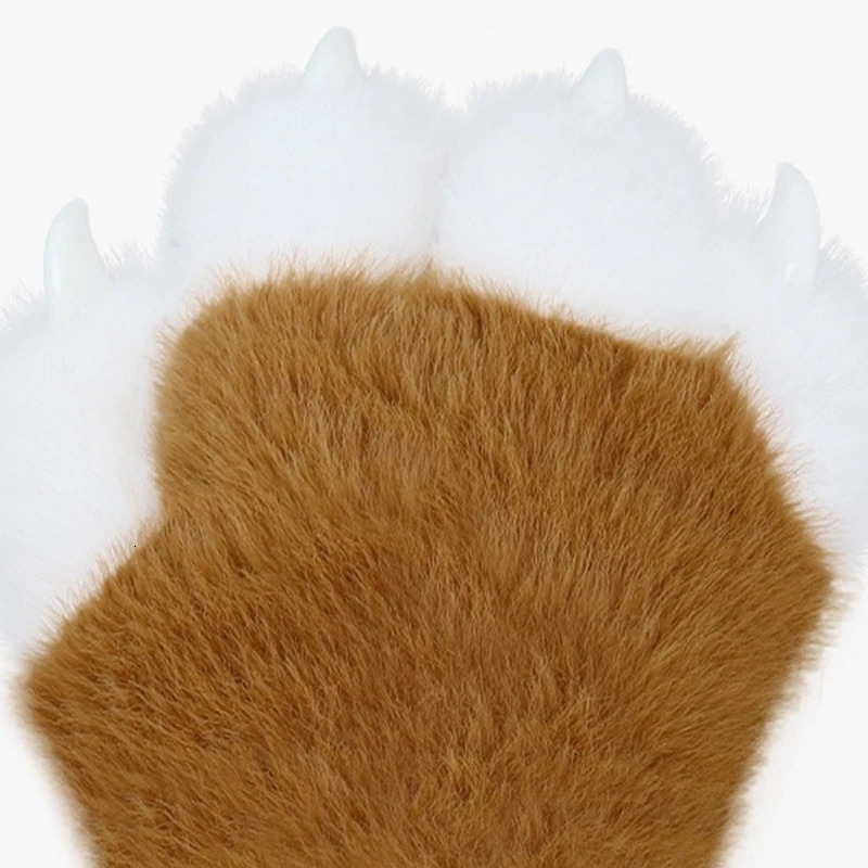 E15F Cats Paws Gloves with Claw Animal Paws Gloves Therians Paws Fursuit Halloween Cosplay Costume Accessories Therians Gear 251021