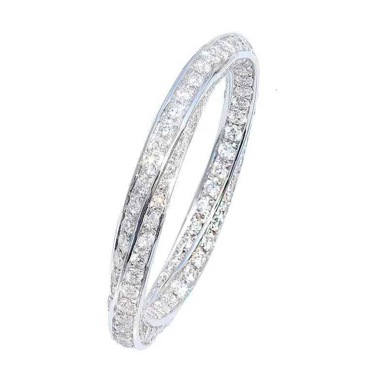 infinity ring S925 Sterling Silver Micro pave Moissanite Engagement Wedding Band Rings for women Party JewelryL251022