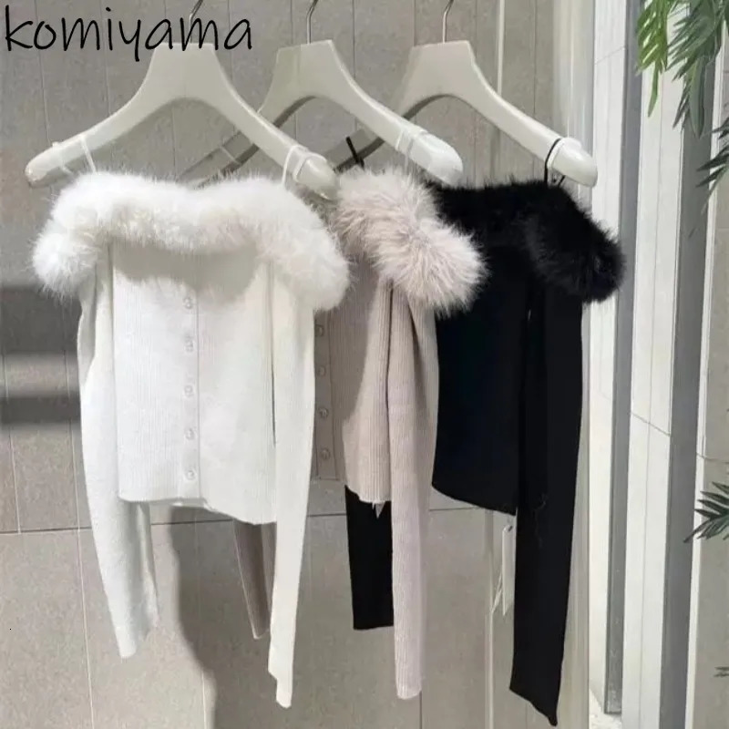 Long Sleeve Off Shoulder Outerwears Sexy Slash Neck Cardigan Single Breasted Sweater Spring Women Clothing Japan Cardigans 251016
