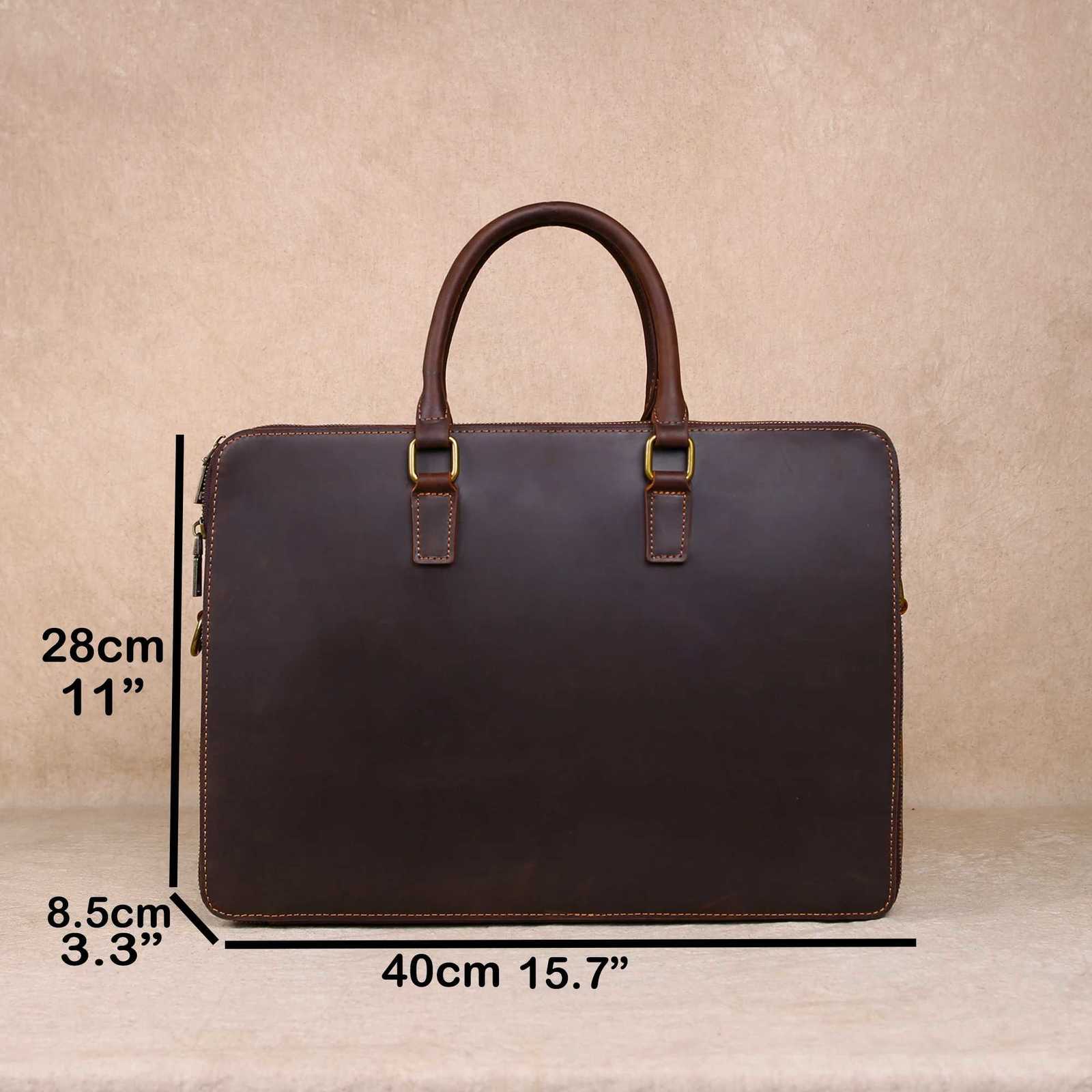 Original Business Casual Genuine Leather Briefcase HandHeld Bag Top Layer Cowhide Computer Bag SingleShoulder Bag W251022