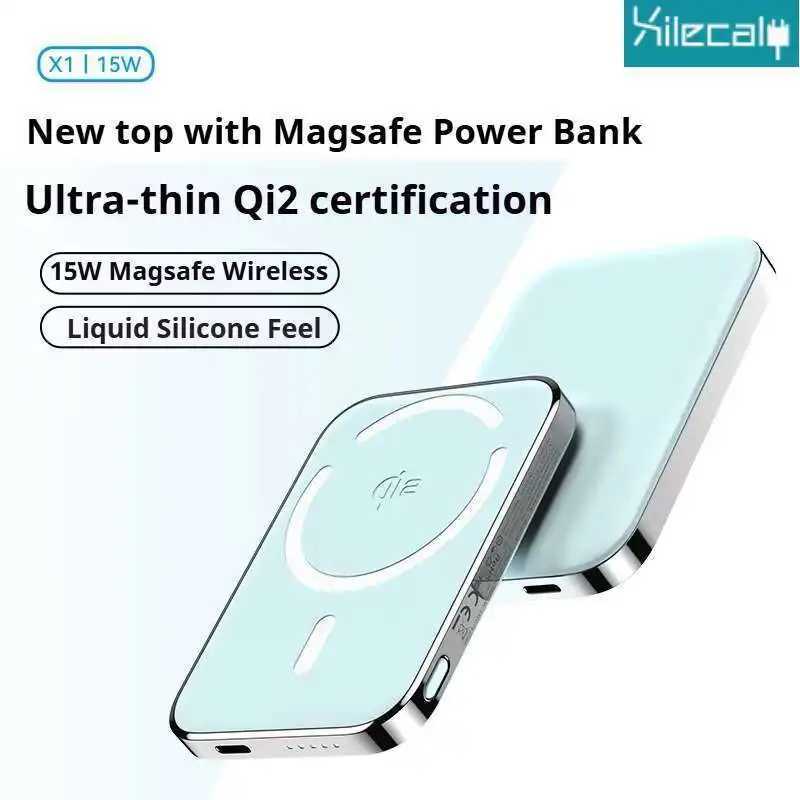 Xilecaly Super Slim Magnetic Power Bank 5000mAh Alloy Shell Battery Qi2 Fast Chargeing PowerBank For iPhone J251114