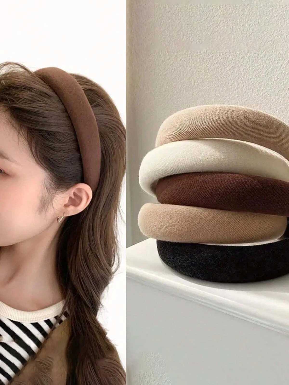 Fashion Solid Color Hair Bands Girls Vintage Elastic Headbands Sponge Hairbands Hair Hoop Korean Hair Accessories for Women V251022