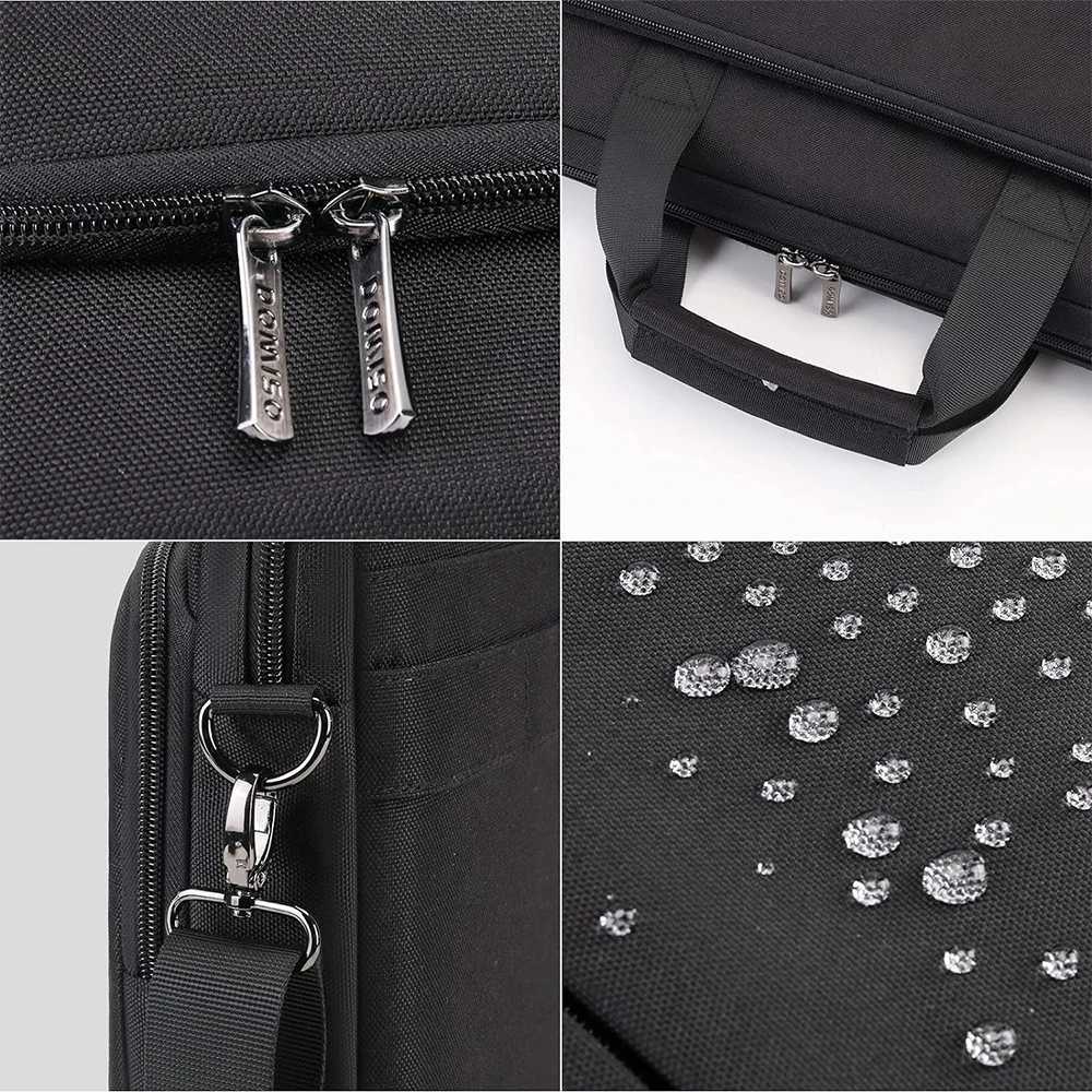DOMISO 14 156 173 inch Laptop Bag Business Briefcase Waterresistant Notebook Messenger Shoulder Bag for Laptop Black W251022
