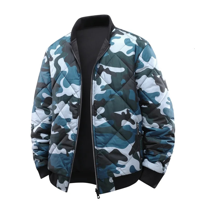 DoubleSided Wear Camouflage Puffer Jakcet Men Autumn Winter Padded Pilot Jackets Mens Baseball Uniform Outerwear Workwear Coat 251020