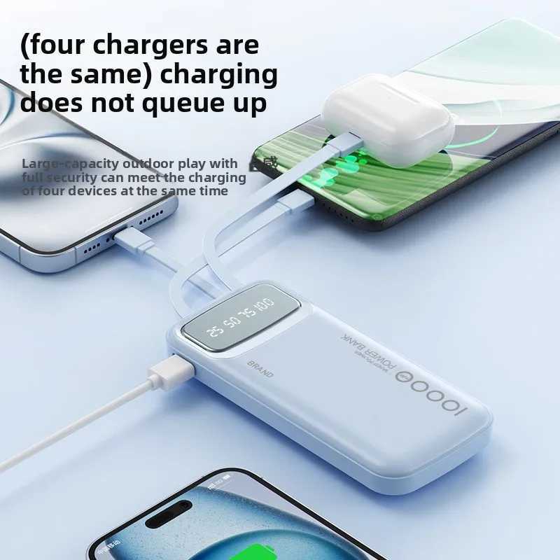 CCC Certified 10000mAh 20000mAh Power Bank Built in Type C Cable Ultra Thin Digital Display Portable External Battery Powerbank J251114