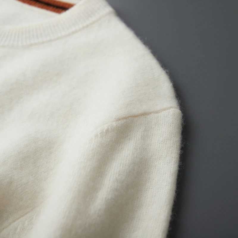 Autumn Winter Mens ONeck Pullover Sweater 100 Cashmere Simple Basic Knitwear Cashmere Solid Color Clothing Casual Warm TopsXJ251022