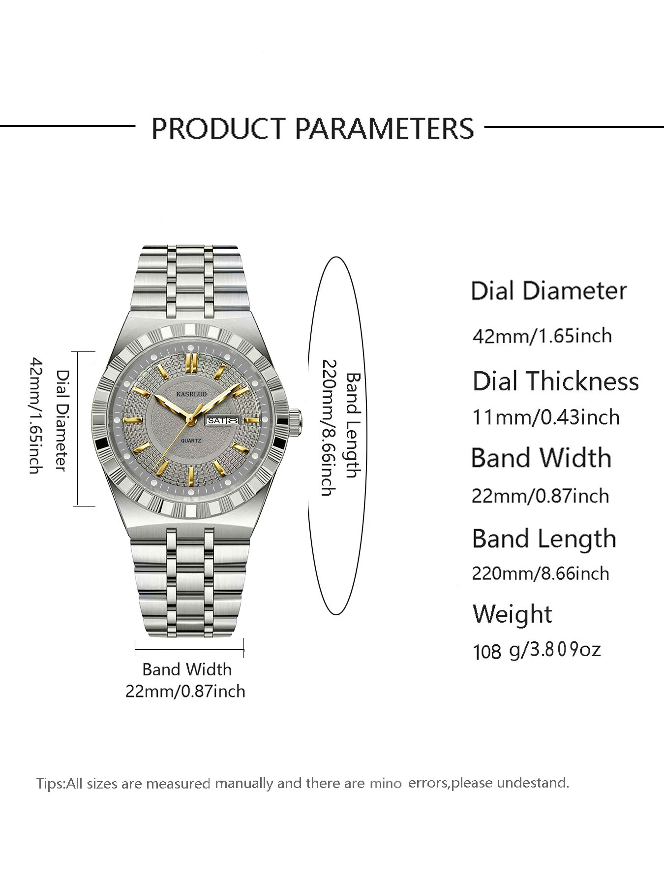 Designer Watch Men's Watch New Stainless Steel Waterproof Fashion Non-mechanical Luxury Watch Luminous Calendar Steel Band Quartz Watch