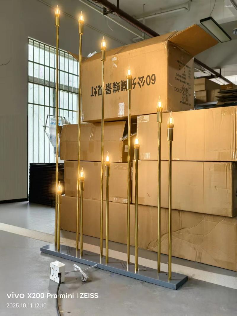 Candle Holders Metal Candelabra Electric Wedding Table Centerpiece Road Lead Candelabrum For Home Decor Electronic Candlestick XJ260305