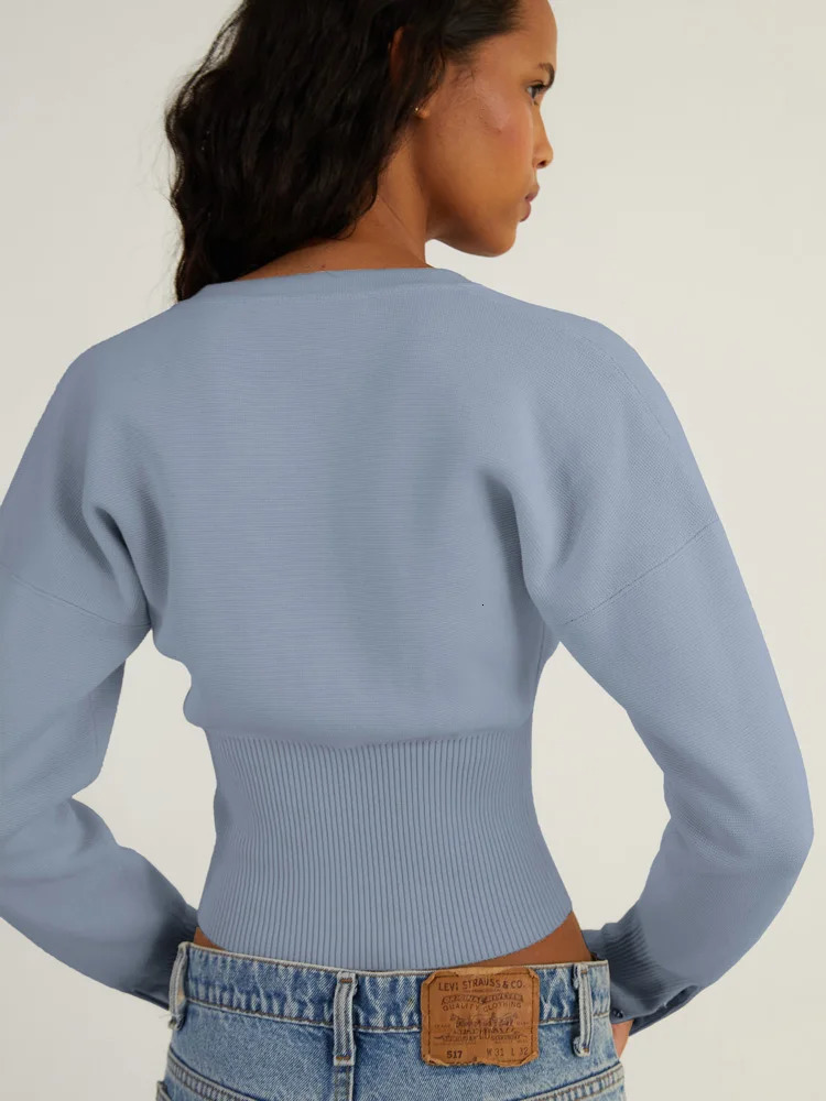 Tossy Autumn Fashion Knitwear Cardigan Top Womens Ribbed Patchwork Slim Casual Cropped Inner Knit Outwear 251015