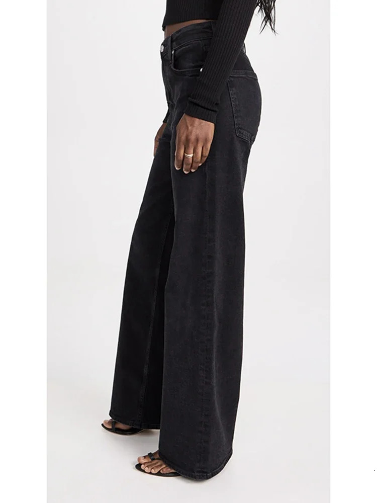 2025 Female Straight Leg Jean Low Rise Stretch Gray Denim Pants Lady Solid Color Daily Office Long Jeans Trousers 251015